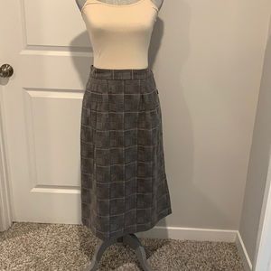 Vintage Plaid wool blend skirt